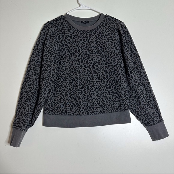 Rails Marcie charcoal mini cheetah print lounge sweatshirt - Picture 3 of 7